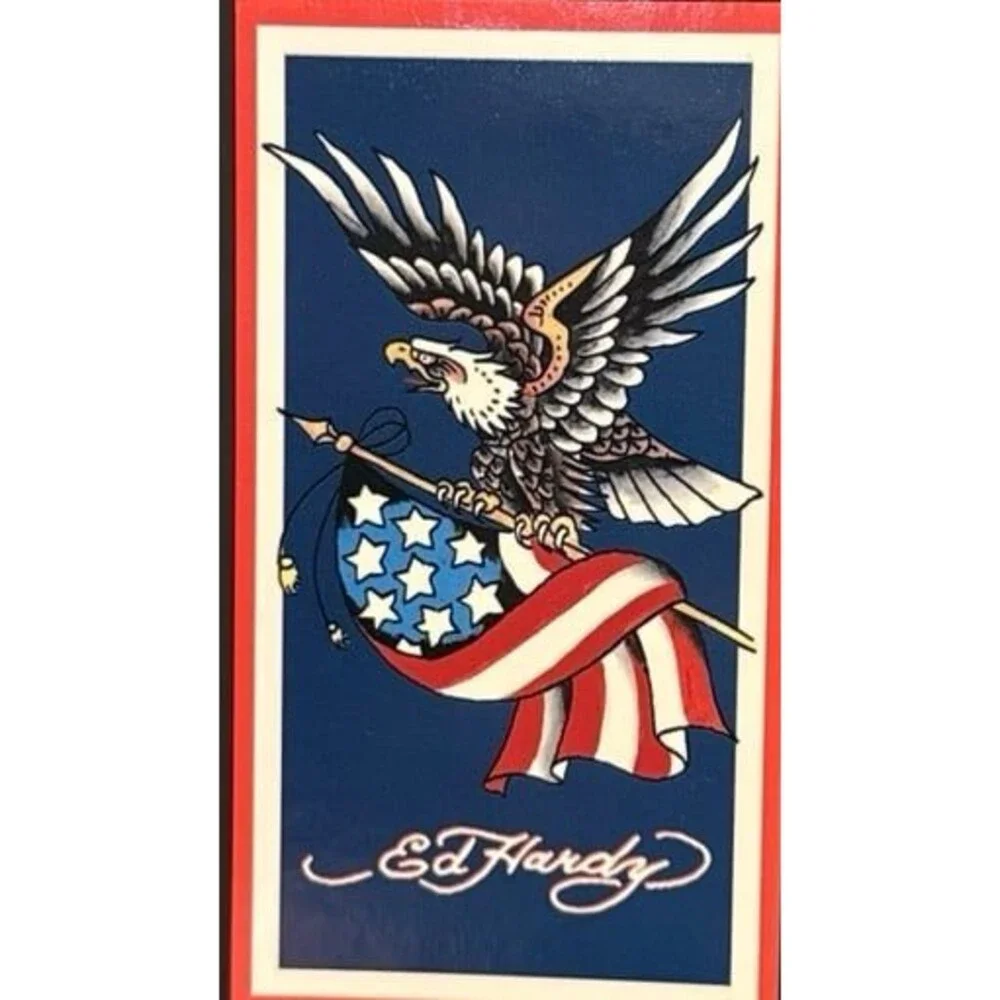 Ed Hardy Beach Towel-Navy Eagle